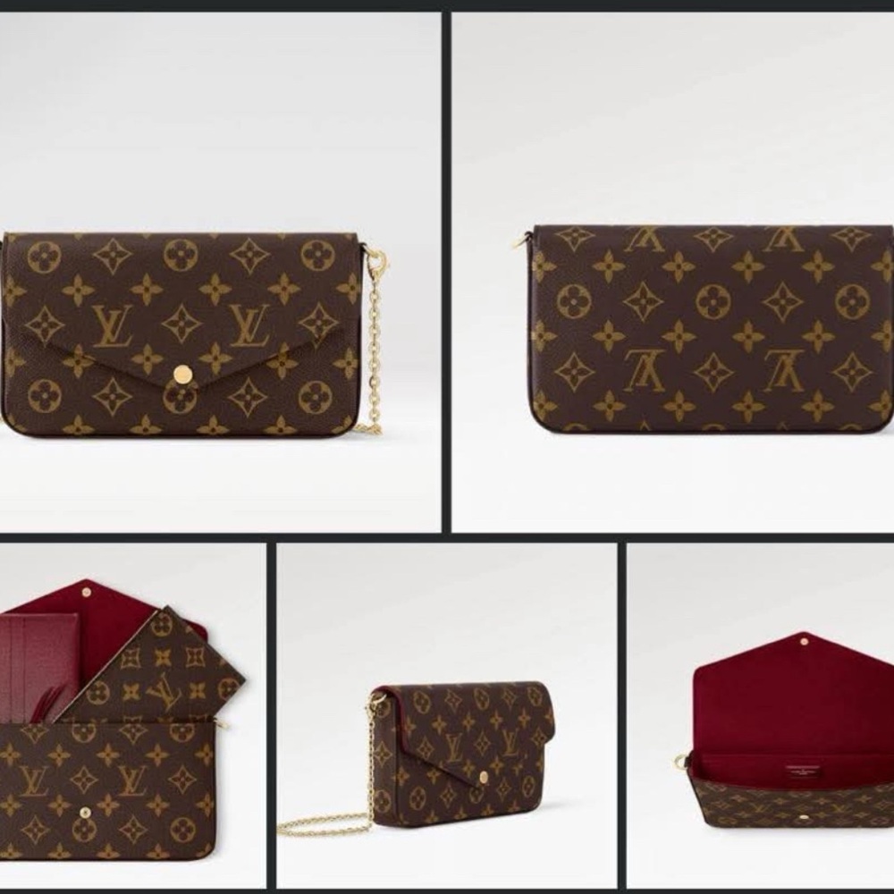 Authentic Louis Vuitton Brown Monogram Fèlicie Pochette